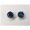 Image 1 : 14K White Gold Diamonds(0.88Ct,I1-I2,Blue) Unisex Cast Stud Earrings (~weight 0.79g), Made in Canada