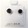 Image 6 : 14K White Gold Black Diamonds(1.26ct) Earrings (~weight 0.85g), Made in Canada, Appraised Retail $12