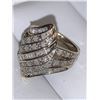 Image 3 : Ladies 14K Gold Diamond Cluster Dress Ring 2.04 Carat TW Round & Baguette Cut Diamonds Appraisal $2.