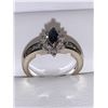 Image 1 : Ladies 14K Gold Diamond & Sapphire Ring 1.02 Carat TW with Marquis Cut Solitaire Appraisal $5,800.00