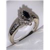 Image 3 : Ladies 14K Gold Diamond & Sapphire Ring 1.02 Carat TW with Marquis Cut Solitaire Appraisal $5,800.00