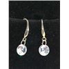 Image 1 : Set of Ladies 1.0 carat Solitaire Crystal & Silver Earrings Dangle Style