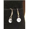 Image 2 : Set of Ladies 1.0 carat Solitaire Crystal & Silver Earrings Dangle Style