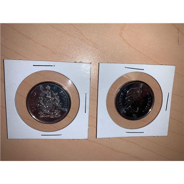 Royal Canadian Mint Set of 2 NEW 2021 50 cent coins in holders