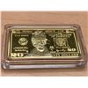 Image 3 : USA Twenty dollar $20.00 gold plated commemorative one ounce cased wafer bar