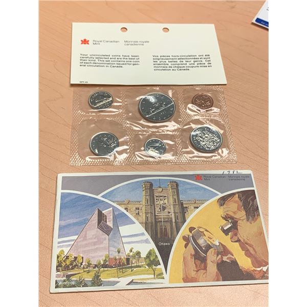Royal Canadian Mint 1982 Proof Sealed Collector coin Set with certificate and envelope