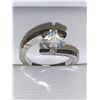 Image 1 : Ladies .80 carat Floating Princess Cut Solitaire off set ring size 7