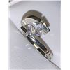 Image 2 : Ladies .80 carat Floating Princess Cut Solitaire off set ring size 7