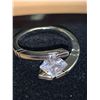 Image 3 : Ladies .80 carat Floating Princess Cut Solitaire off set ring size 7