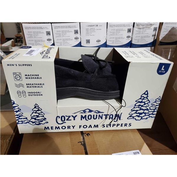 NEW Cozy Mountain Mens Memory Foam Slippers Size L (11-12)
