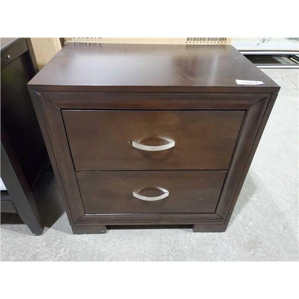 NEW Brown 2 Drawer Wooden Night Stand