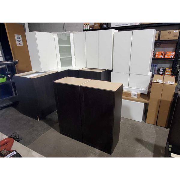NEW 13 Pce Kitchen Cabinets Set with Lowers and Uppers assorted trim