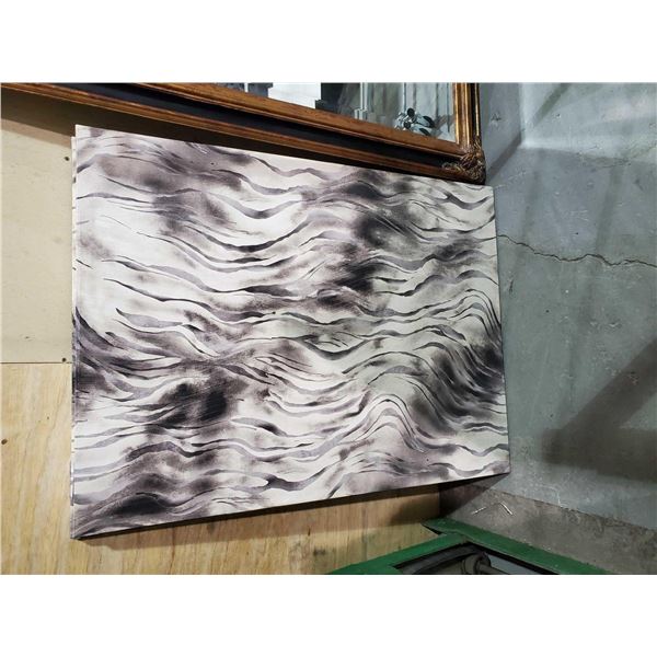 Zebra Stripe Style Canvas Print on Wooden Frame - 4-x30"