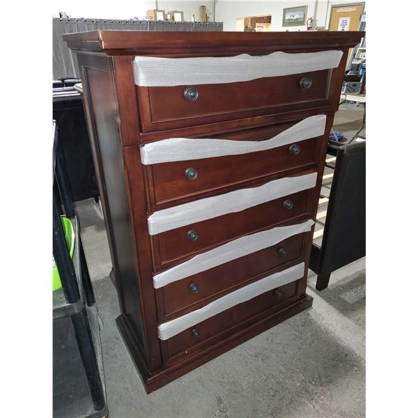 NEW Wooden 5 Drawer Tall Dresser - 54Tx39Wx18D