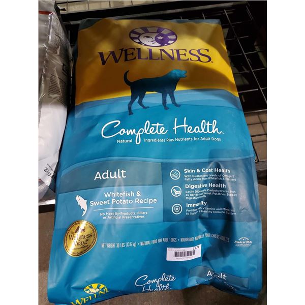 Wellness Complete Adult  Whitefish & Sweet Potato Dog Kibble 30bs