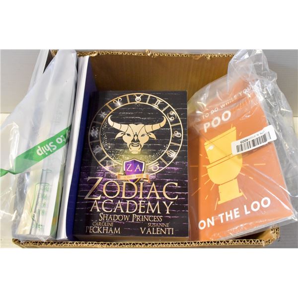 ASSORTED LOT OF RETURNED BOOKS, NOVELS AND MORE