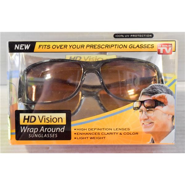 HD Vision Readers Deluxe Bifocal Sunglasses - Magnification 3.5, Black Frame