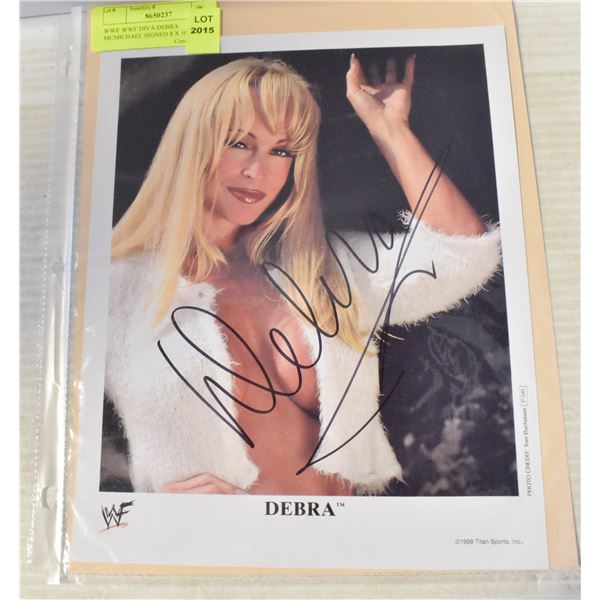 WWE WWF DIVA DEBRA MCMICHAEL SIGNED 8 X 10 PHOTO