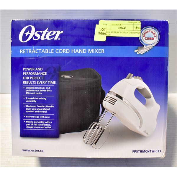 OSTER RETRACTABLE CORD HAND MIXER