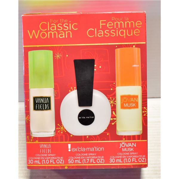 CLASSIC WOMAN 3 PIECE SET WITH 3 DIFFERENT SCENTS