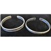 Image 1 : LOT OF 2 SILVER TONE BANGLE BRACELETS