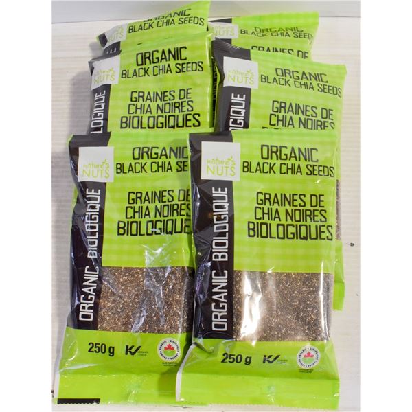 BAG OF 6 X 250G PACKS W/ ORGANIC BLACK CHIA SEEDS