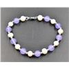 Image 1 : #273-FRESH WATER PEARL & PURPLE JADE BRACELET