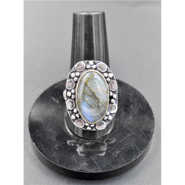 #70-NATURAL LABRADORITE RING SIZE 8.5