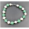 Image 1 : #281-FRESH WATER PEARL &  GREEN JADE BRACELET