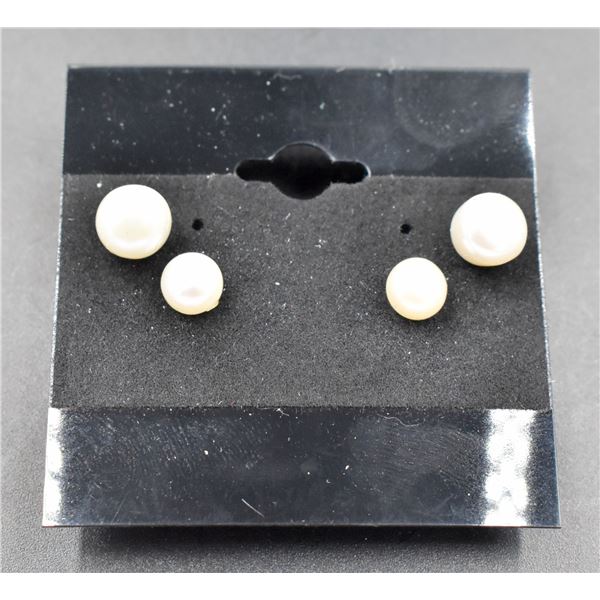 #6-FRESH WATER PEARL EARRING 2 SET 925 STERLING SI