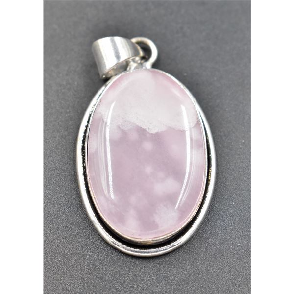 #14-NATURAL PINK ROSE QUARTZ PENDANT