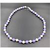 Image 1 : #268-FRESH WATER PEARL & PURPLE JADE NECKLACE