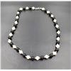 Image 1 : #265-NATURAL BLACK AGATE&FRESH WATER PEARL NECKLAC