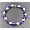 Image 1 : #300-NATURAL  AMETHYST & FRESH WATER PEARL BRACELE