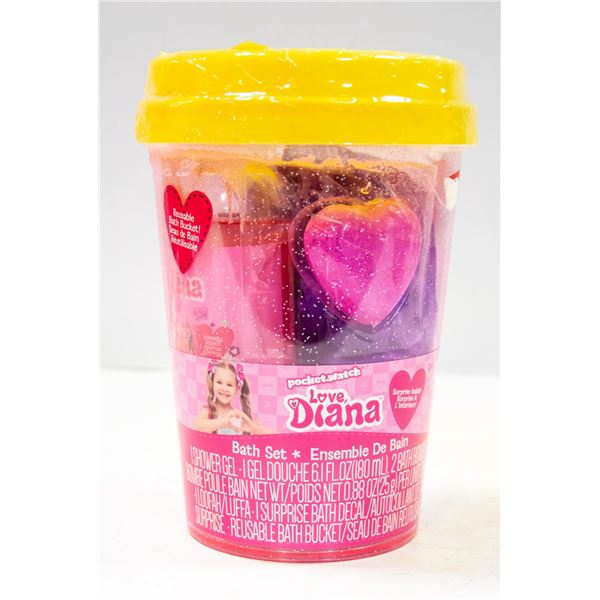 LOVE, DIANA BATH SET WITH REUSABLE BUCKET