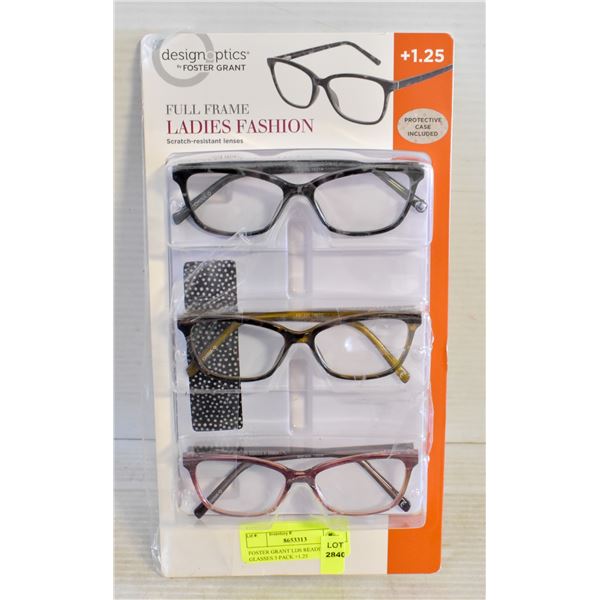 FOSTER GRANT LDS READING GLASSES 3 PACK +1.25