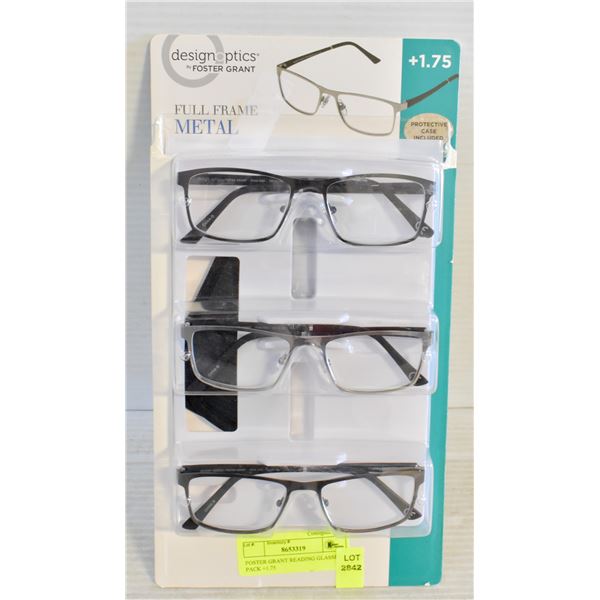 FOSTER GRANT READING GLASSES 3 PACK +1.75