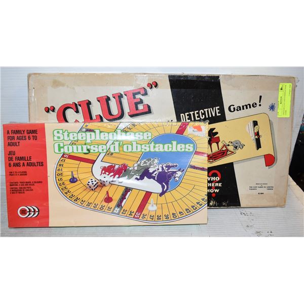 VINTAGE CLUE AND STEEPLECHASE GAME