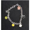 Image 1 : STERLING SILVER .925 FLOWER CHARM BRACELET