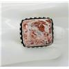 Image 1 : 8)  SQUARE CUT SWIRL JASPER RING SET IN 925 STAMPE