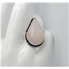 Image 1 : 13)  TEAR DROP ROSE QUARTZ RING SET IN 925 STAMPED