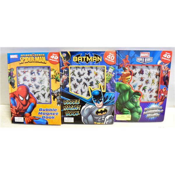 3 X SUPER HERO MAGNET BOOKS