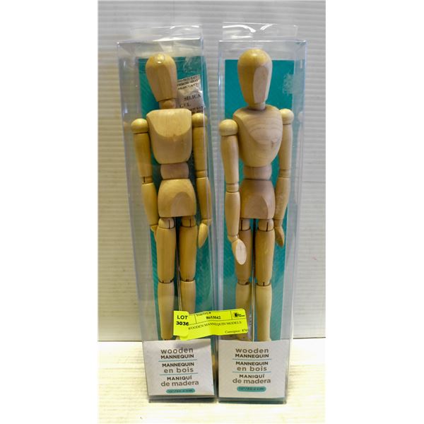 2 WOODEN MANNEQUIN MODELS