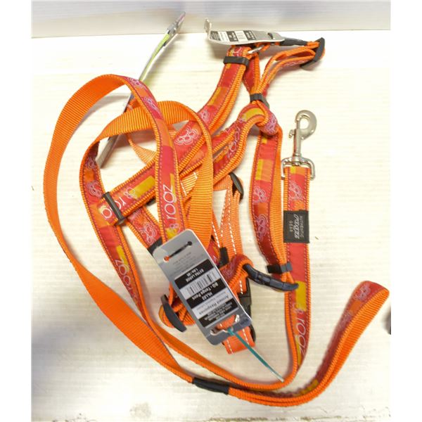 ORANGE COLLAR-LEASH-HARNESS FITS 24-38 INCH CHEST