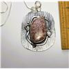 Image 1 : 16)  NATURAL LEPIDOLITE PENDANT SET IN 925 STAMPED