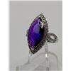 Image 2 : 11) PURPLE/BLUE AND CLEAR CZ FASHION RING,  SIZE 8