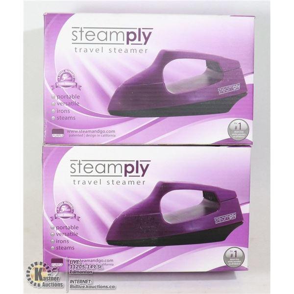 LOT OF 2 NEW STEAMPLY PURPLE TRAVEL STEAMERS