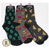 Image 1 : 3 NEW PAIRS MEN'S FUN PATTERN SOCKS