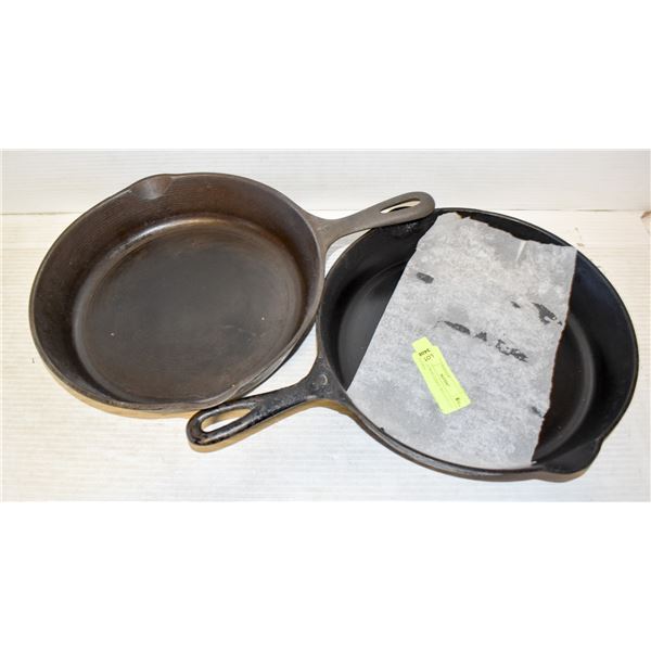 2 CAST IRON LODGE SKILLETS 10.5 INCHES