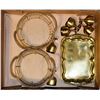 Image 1 : 2 BRASS BASKETS, BRASS TRAY + 6 BRASS GLASSES WITH